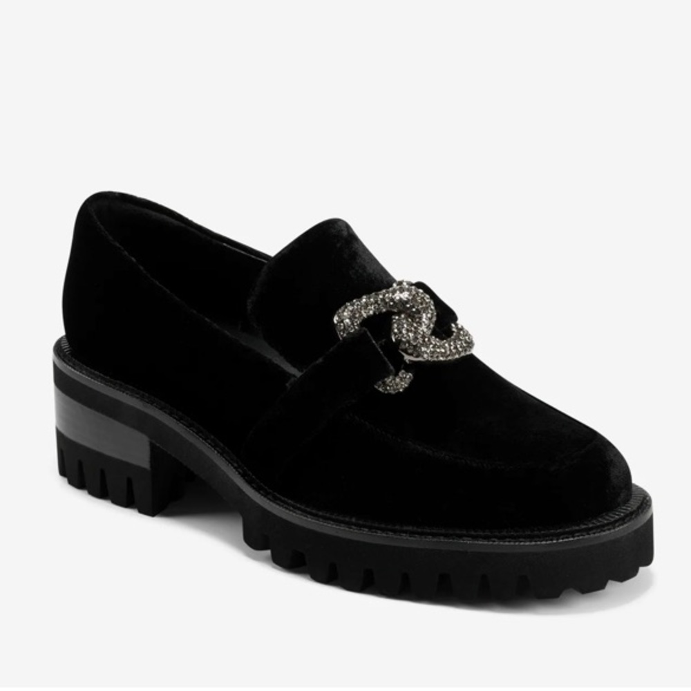 Aerosoles Lilia Loafers in Black Velvet.